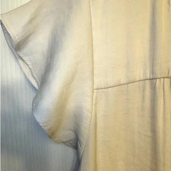 Rachel Zoe Cream Ruffle Mock Neck Blouse | Small - Picture 5 of 9